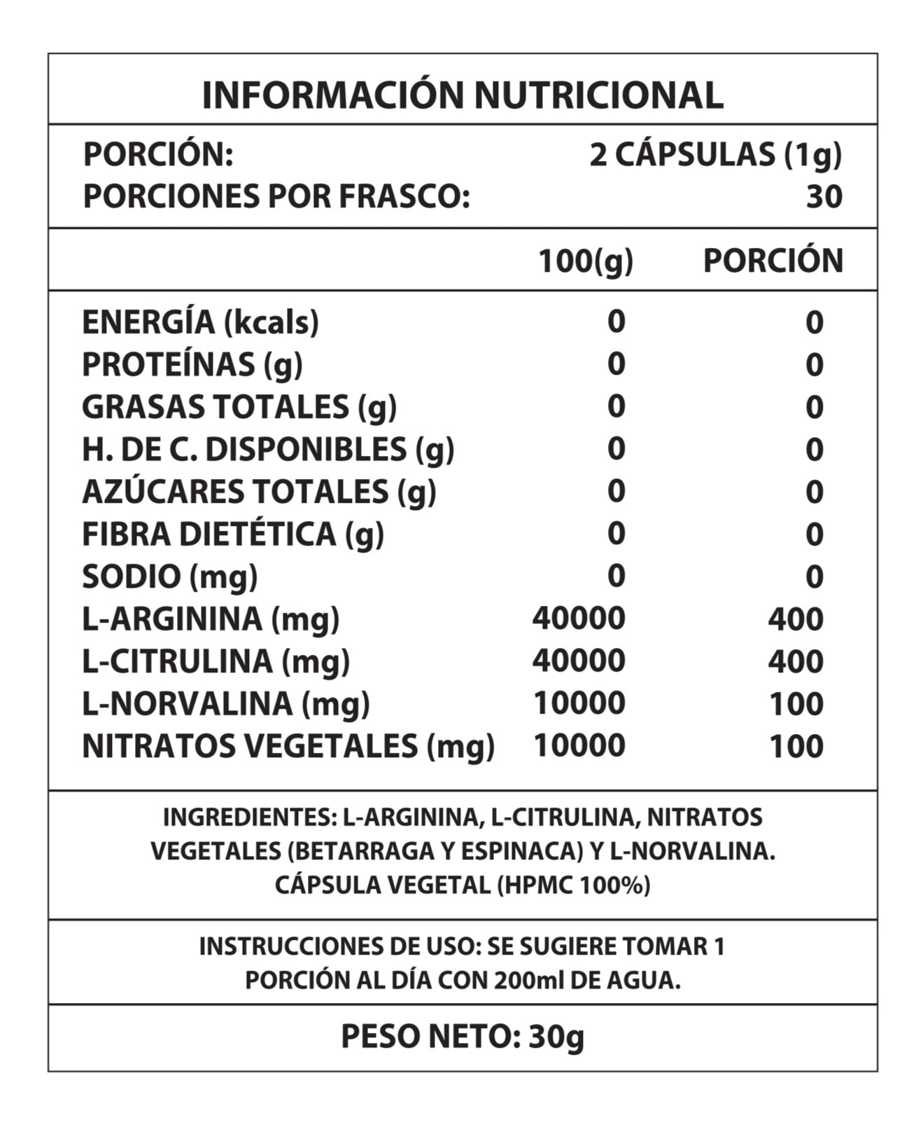 Óxido Nítrico 1000 mg – Energía, Resistencia y Salud Cardiovascular