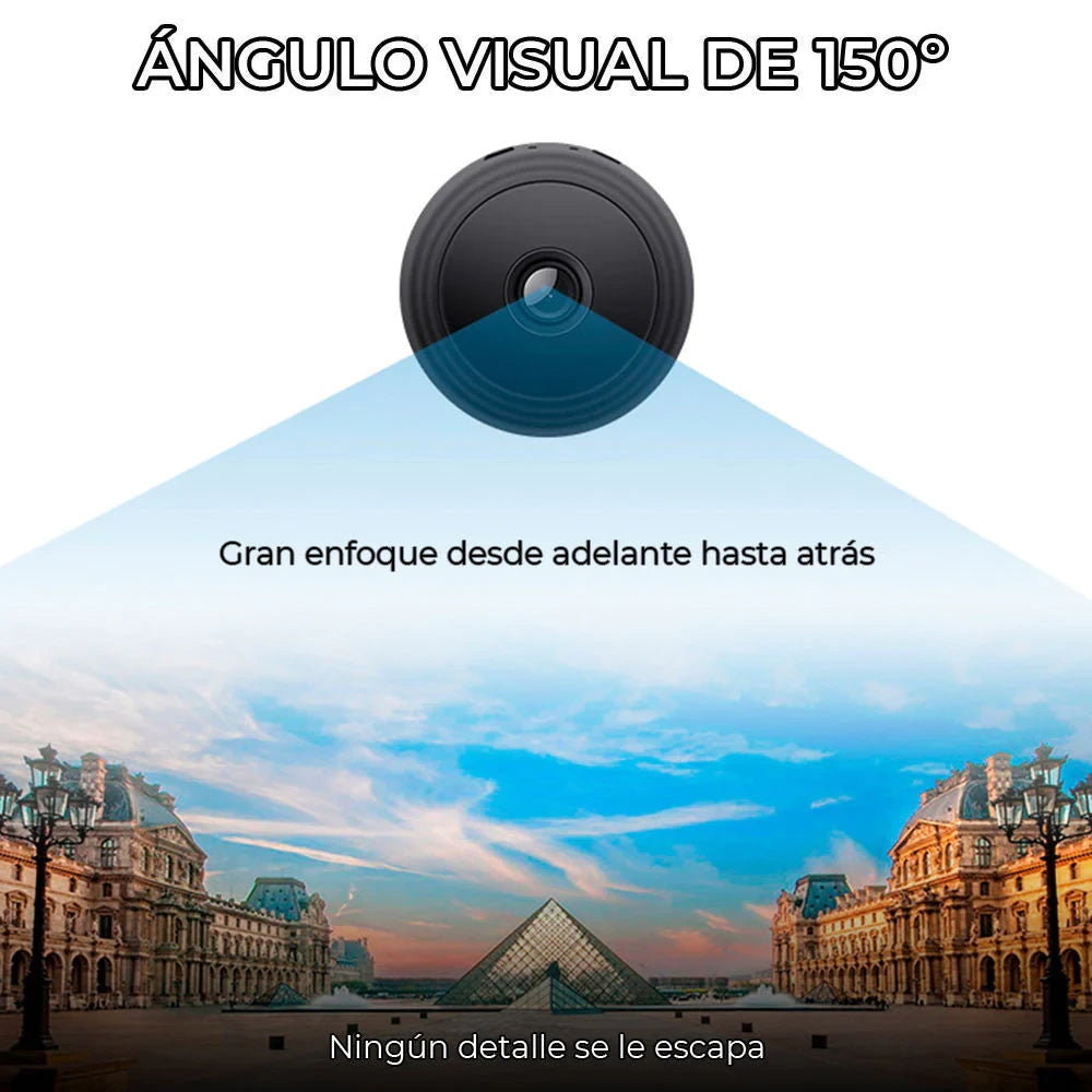 Mini Cámara™ – Cámara de Vigilancia Wi‑Fi 1080p, 150° y Nocturna
