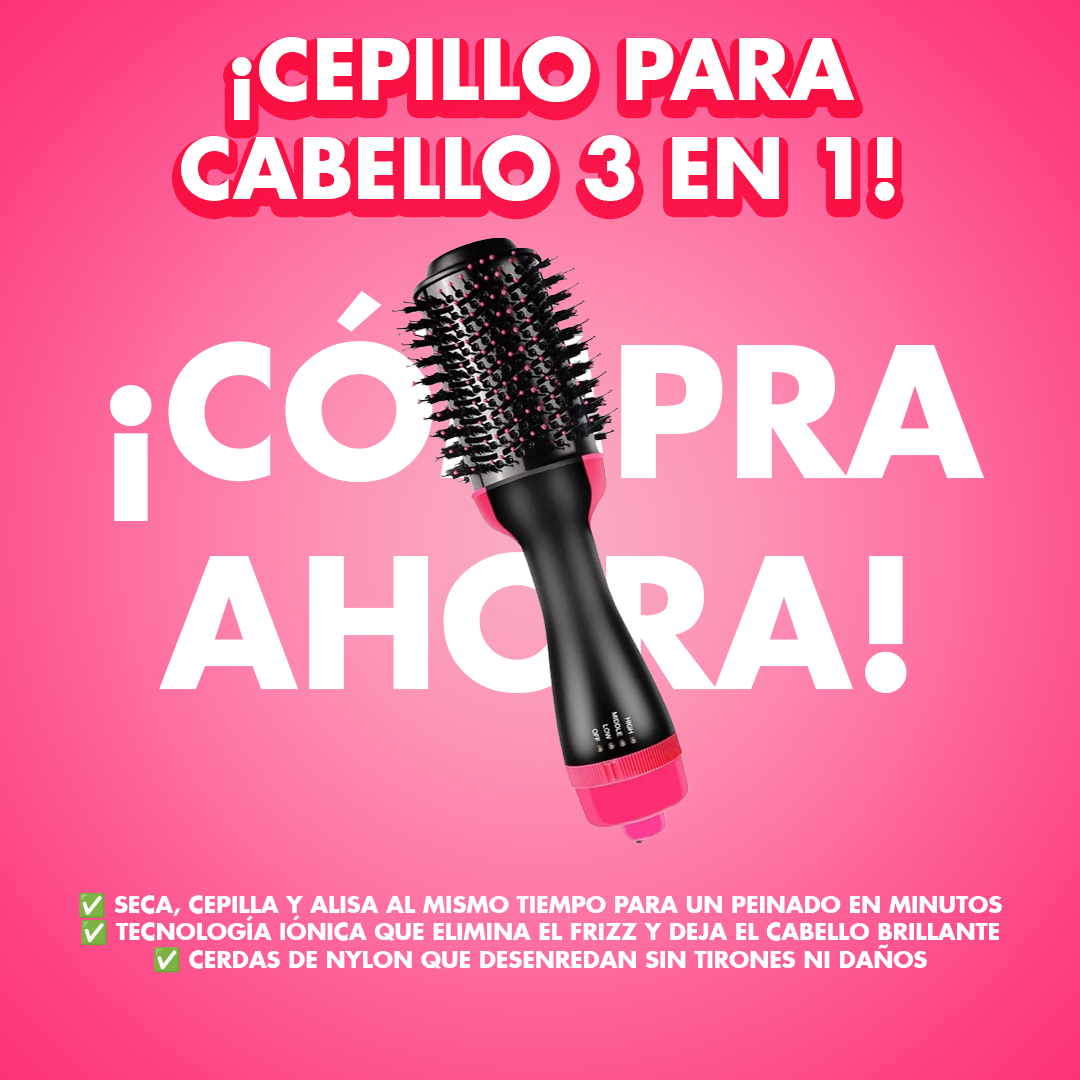 ¿Sin tiempo para peinarte? Cepillo 3 en 1: todo listo en minutos con volumen, suavidad y brillo