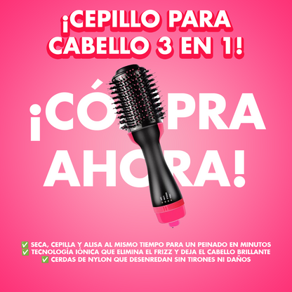 ¿Sin tiempo para peinarte? Cepillo 3 en 1: todo listo en minutos con volumen, suavidad y brillo